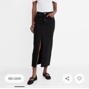 Stradivarius Long Denim Skirt